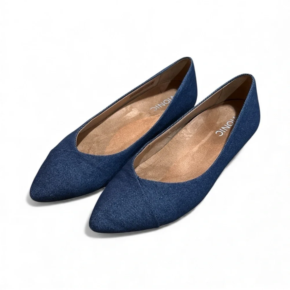 EUC - Vionic Caballo Denim Pointed Ballet Flat - Size 7.5